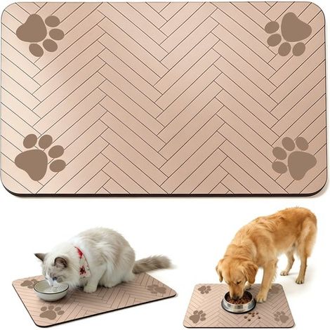 Alfombrilla para comedero de mascotas, Tamaño XXL, 5080 cm, Alfombrilla de tierra de diatomeas, Alfombrilla de secado rápido (1/5)