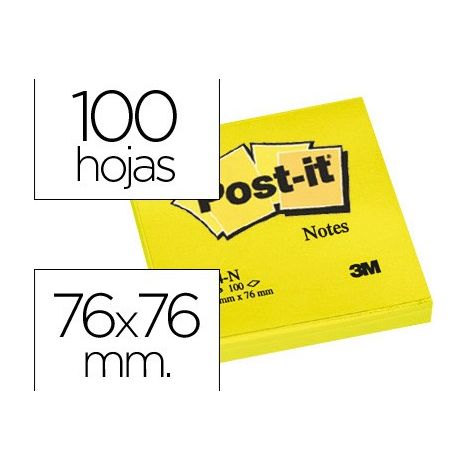 Post-It 7100180386 nota autoadhesiva Rectángulo Amarillo 100 hojas