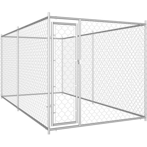 Niche pour Chiens Chenil extérieur Parc Enclos d'extérieur pour chiens 382x192x185 cm CFW106591 CFW808554 (1/5)