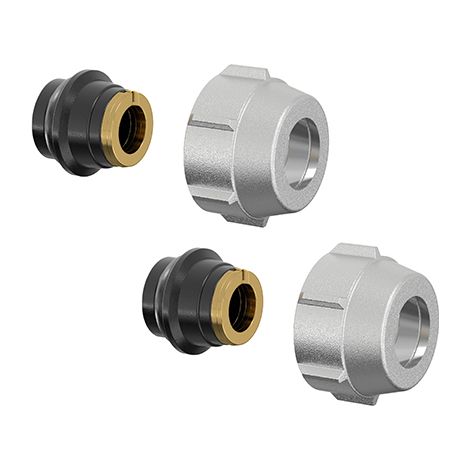 Flamco Klemmverschraubung-Set A1 10x1mm x G 3/4" Innengewinde Eurokonus Messing vernickelt (1/3)