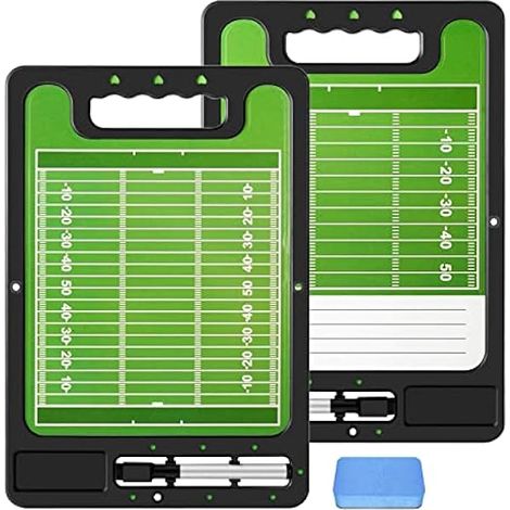Tableau tactique football - Double face avec grille terrain complet et demi-terrain + zone notes - Surface effaçable à sec - Format 33,5 x 23,5 cm - Aluminium et PU - 1 pièce (1/3)