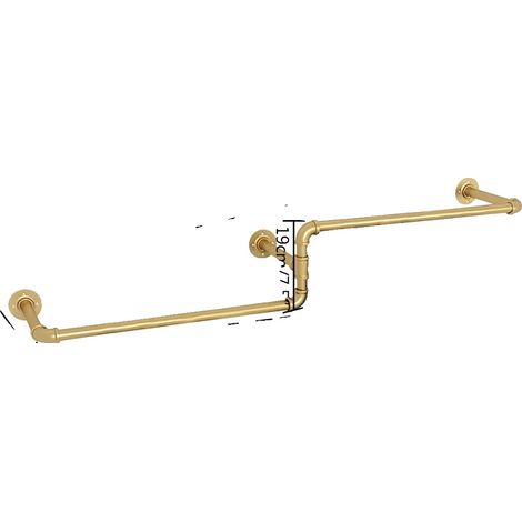 Perchero de pared, estilo industrial, color dorado. (1/2)