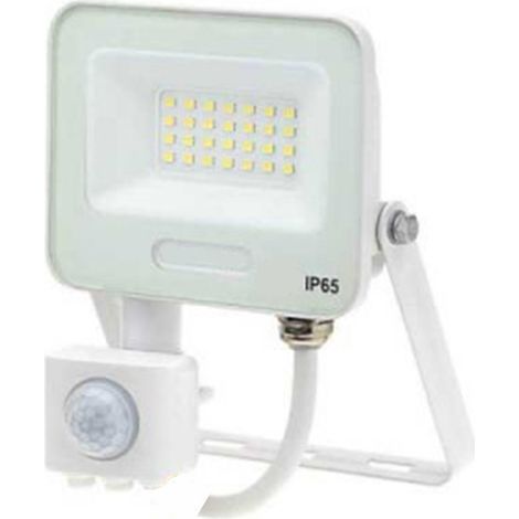 TRADE SHOP - Faretto Led 30w Con Sensore Movimento Proiettore Da Esterno Luce 6500k Ip65 Ek05-sen-30 - Bianco