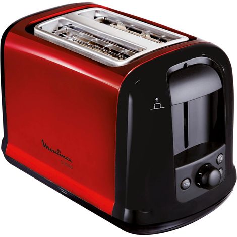 Grille-pain Noir/Rouge 2 Fentes 850W (1/2)