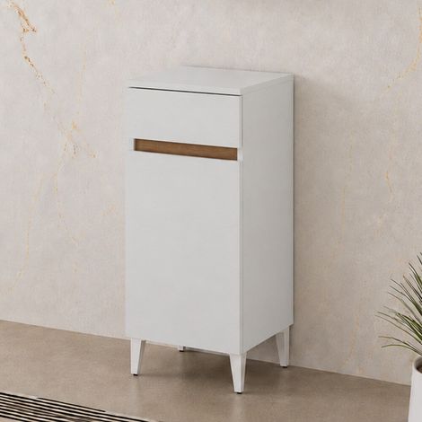 Mobile bagno multiuso 35 cm bianco 1 ante e 1 cassetto Kleo (1/5)