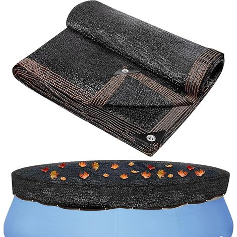 Couverture en maille fine pour piscine hors sol - protection résistante piscines extérieures bâche enterrée avec grande capacité de confinement, idéale le nettoyage et la (1/5)