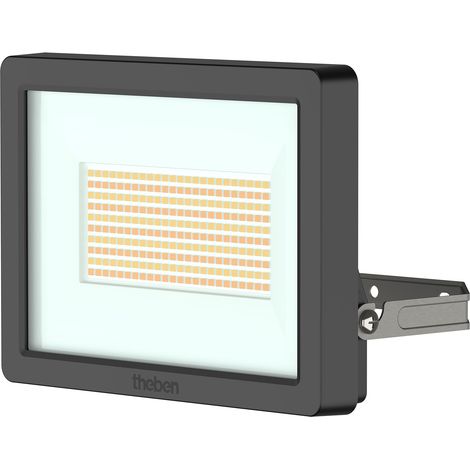 Theben 1020677 LED-Strahler theLeda B50 Dual BK - 50 Watt, 3000 K (warmweiß) und 4000 K (neutralweiß) umschaltbar, DarkSky-Funktion, klare Linse, Neigung 90° oben/70° unten, schwarz