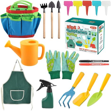 Gardening Tools, 23 Piece Garden Tools, Mini Gardening Tools for Garden Pot, Gardening Tools with XL Storage Bag, Watering Can, Gloves, Gardening Kit Gifts for Men and Women (1/5)