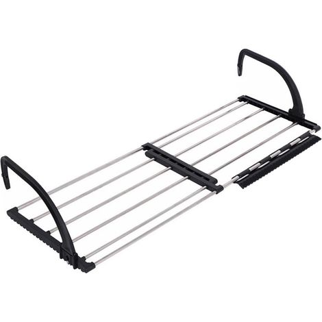 1 Pièce Étendoir Radiateur,Extensible 45-77cm,Acier Inoxydable,Séchoir Linge,27 Pinces,Balcon Salle De Bain