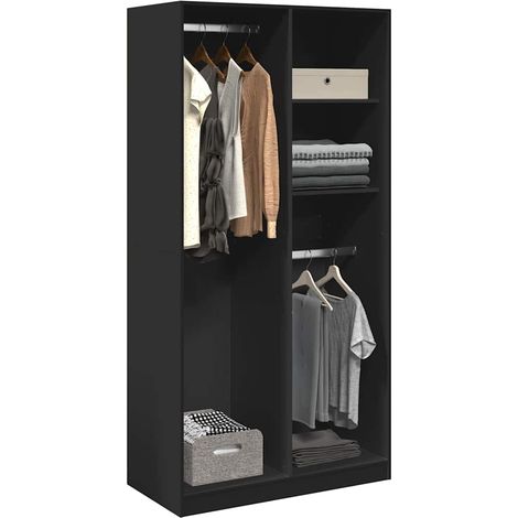 vidaXL Armario de madera contrachapada negro 100x50x200 cm (1/5)
