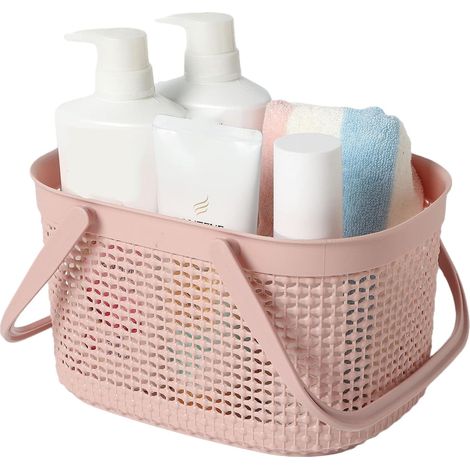 Panier de douche avec poignée, organisateur de rangement en plastique (1/4)