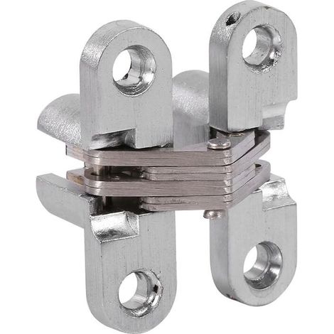 2pcs Zinc Alloy Concealed Hinge Invisible Folding Door Concealed Cross Hidden Hinges for Furniture Hardware Folding Door 43.7mm