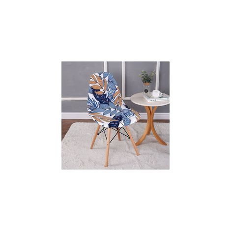 TAISHENGDA-Lot de 2 housses de chaise extensibles motif coquillage, housse de chaise moderne imprimée antidérapante et anti-poussière (1/5)