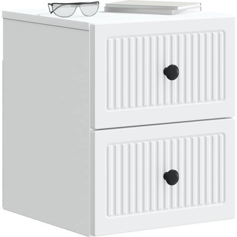 Maison Exclusive - Mobiletto da notte a muro 2 pcs Bianco 33 x 34,5 x 40 cm