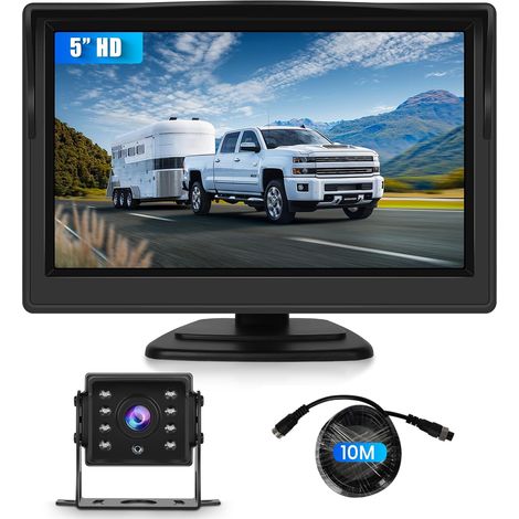 5 Inch IPS HD Monitor Backup Camera with 1 Cameras, Waterproof IP68 IR Night Vision, Backup Camera for Cars, Trucks, Buses, Campers, Trailers, 10 m Cable (1/5)