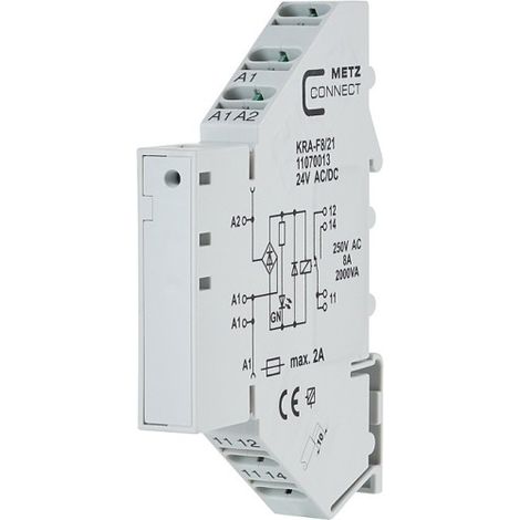 Modulo d'accoppiamento, 24, 24 V/AC, V/DC (max) 1 scambio Metz Connect 11070013 1 pz.