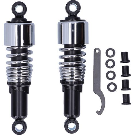 Jeffergarden paire d'amortisseurs moto 10,5 pouces pour XL883 XL883R XL1200R XL1200L (chrome noir)-DOU