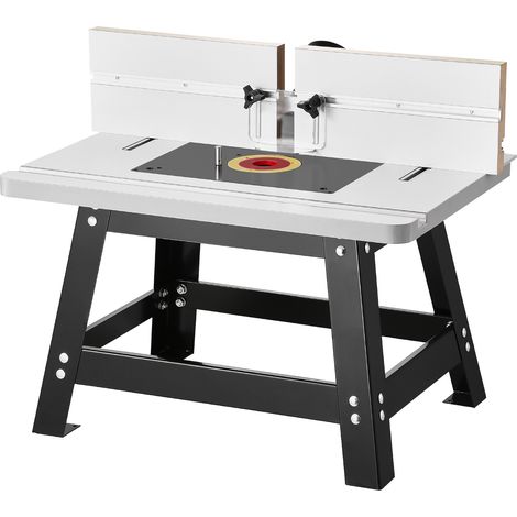 VEVOR Frästisch, 610x400x530 mm, Fräse Tisch Werkbank mit verstellbarem Anschlag, MDF-Platte, stabile Metallbasis, 63 mm Staubsammelanschluss, kompatibel mit Fräsern und verschiedenen Bohrern (1/5)