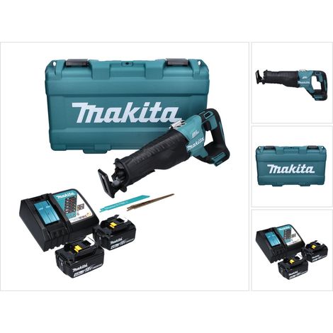 Sierra de sable sin cable Makita DJR 187 RMK 18 V sin escobillas + 2x batería 4.0 Ah + cargador + maletín