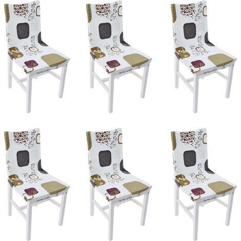 6-teiliges Set hochelastischer Stuhlhussen, abnehmbar, waschbar, staubdicht, für Esszimmerstühle in Hotel und Zuhause, Typ 1 (1/5)
