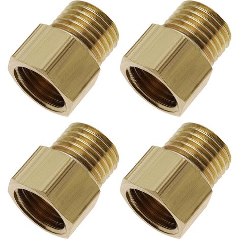 4pcs BSP Female to 1/4 Inch Male Threaded Hose Conversion Adapters Brass Hex Socket Hose Fitting Connector for Air Water Gas Fuel Oil (1/5)