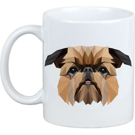Griffone di Bruxelles, Griffon Bruxellois - tazza con foto e scritta cane geometrico Art-Dog (1/5)