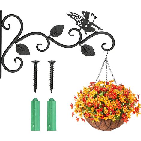 Lot de 1 supports de panier à suspendre pour extérieur,Suspensions murales plante,Crochets décoratifs en fer forgé,Pour plantes suspendues,Mangeoires à oiseaux,Lanternes,Carillon (1/5)