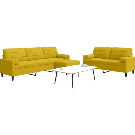 vidaXL Ensemble de canapés 3 pcs avec coussins et traversins velours (1/5)