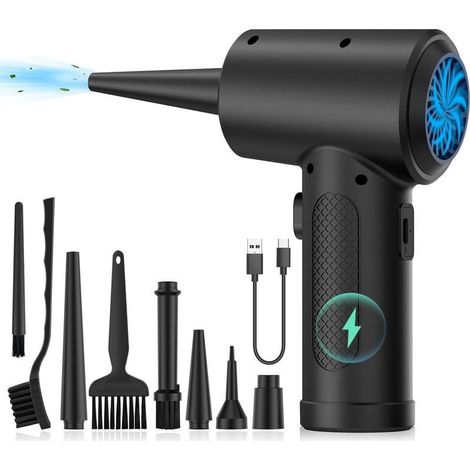 Souffleur d'air, plumeau électrique puissant, plumeau à air comprimé, plumeau électrique pour PC avec lumière LED