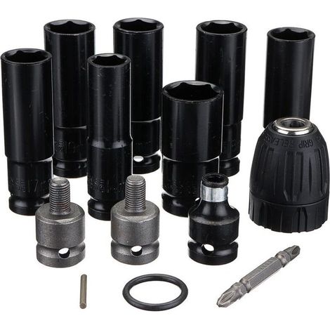 Clé électrique 12 en 1 Kit de tête à douille hexagonale Adaptateur de clé électrique 6 manchons (1/5)