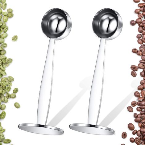 2 Pièces Cuillère à café, accessoire espresso 51 mm, tamper inox, mesure et pressage, pour machine café (1/5)