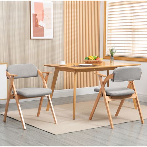 MEUBLIV Chaise pliante 52,5 x 60 x 79 cm grise avec accoudoirs, lot de 2, sans montage (1/5)