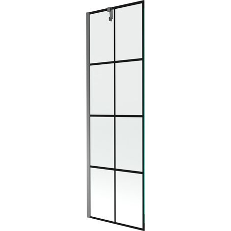Mexen Next mampara de bañera de 1 hoja 60 x 150 cm, rejilla negra, gun metal - 895-060-000-00-77-95 (1/5)