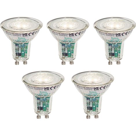 QAZQA Juego de 5 bombillas LED inteligentes GU10 50mm