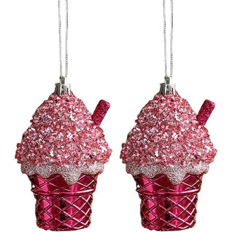 2er-Pack unzerbrechliche Weihnachtsbären-Kuchenornamente, ABS-Hängedekorationen für Zuhause, Geschäfte, Schaufenster, mehrfarbig (1/5)