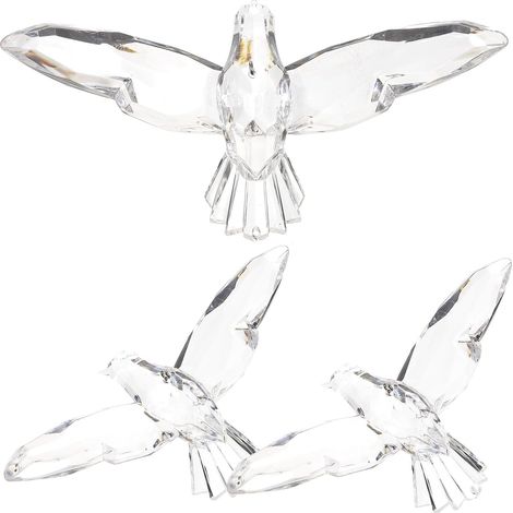 3 Stück Acryl Vogeldekoration zum Aufhängen Transparente
