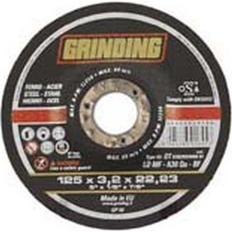 10PZ DISCHI TAGLIO CENTRO DEPRESSO FERRO MM.125 mm125x3,2 foro 22,2