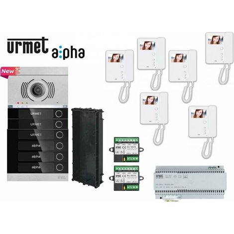 KIT VIDEOCITOFONO URMET ALPHA 6 FAMIGLIE KIT VIDEOCITOFONO 6 MONITOR 6 PULSANTI