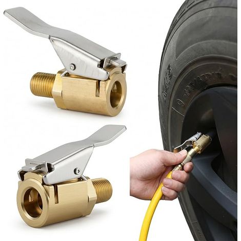 8mm Adaptateurs de Valve de Pneu pour Voiture, Mandrin d'air en Laiton, Embout Gonfleur Pneus Voiture, Embout pour Compresseur Pneumatique, Voitures et Camions (1/4)