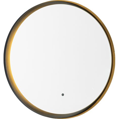 Modern Bathroom Mirror Black Incl. LED and Touch Dimmer - Pim