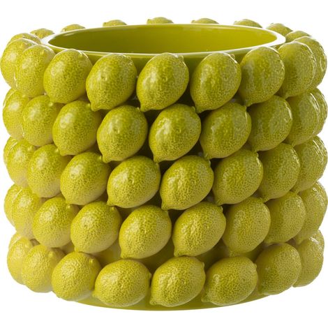 Cachepot citron vert en céramique vert éclat déco unique - Vert citron lumineux