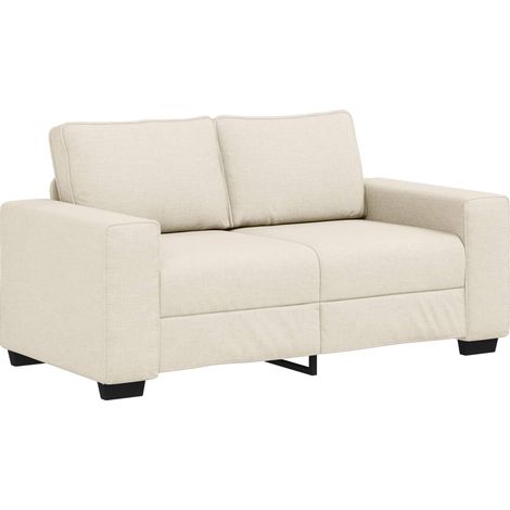 Sofa mit Kissen mit Kissen Beige 160 x 77 x 82 cm Leinen