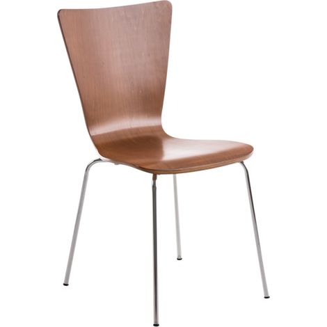 Temps de chaise empilable pour une conception intemporelle et une séance en bois ergonomique différentes couleurs colore : Brun foncé (1/5)