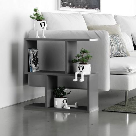Tavolino da Caffè Antracite Tavolo S Divano Soggiorno Design Moderno 60x60x19.5cm