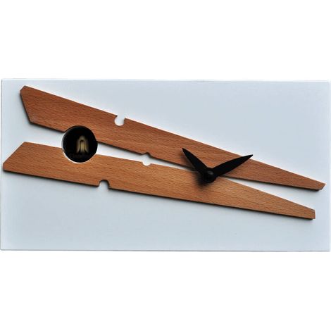 Orologio a Cucù da Parete e Appoggio 25X13X10Cm Pirondini Italia Molla Bianco (1/2)