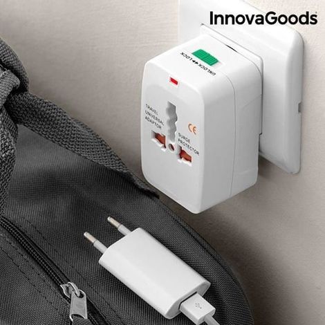 Adaptateur Secteur Universel - STRAßE TECH - Voyage - Compact et Léger - Protection Enfant - Indicateur Lumineux