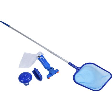 Pool-Laubnetz-Set, Saugkopf, Teleskop-Dosiergerät, Reinigungsbürste