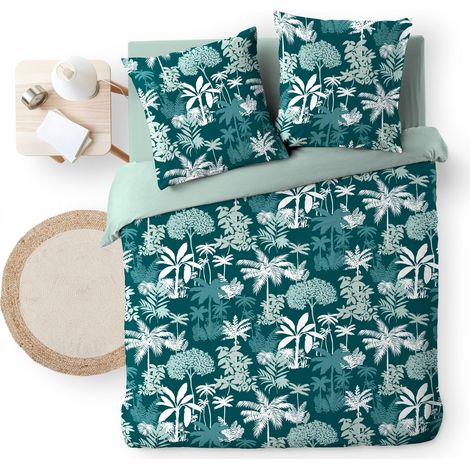 Housse de couette 240 x 220 cm Scarlett Emeraude + 2 taies (1/5)