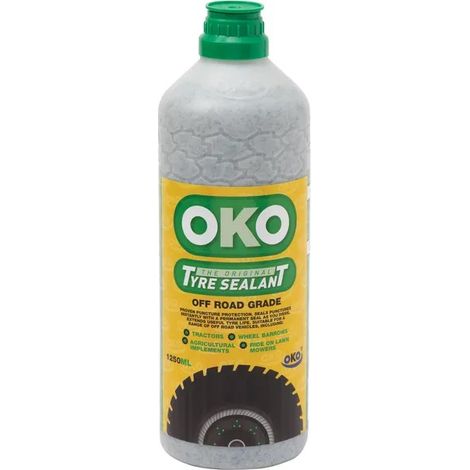 Flacon de préventif anti crevaison pour pneus tubeless – 1.25L – Évite crevaisons jusqu'à 10mm – Non corrosif et non inflammable – OKO