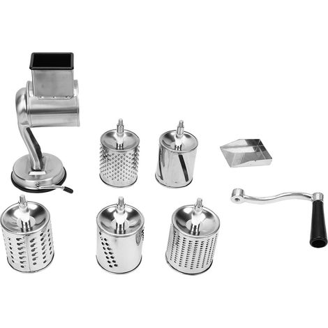 Broyeur de noix multifonctionnel à ventouse en acier inoxydable, hachoir manuel avec tambour pour fromage et noix